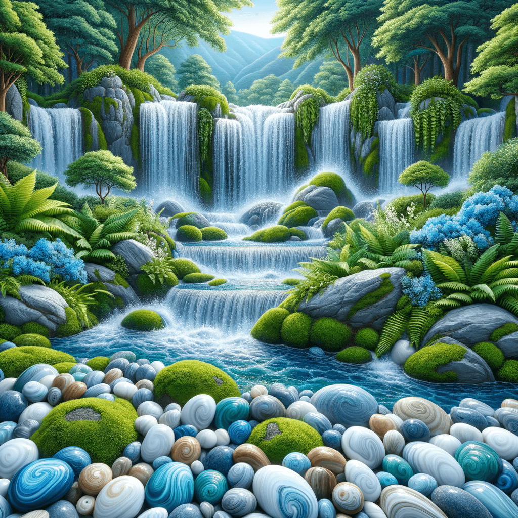 Glistening Waterfall Oasis Painting Diamond Kit
