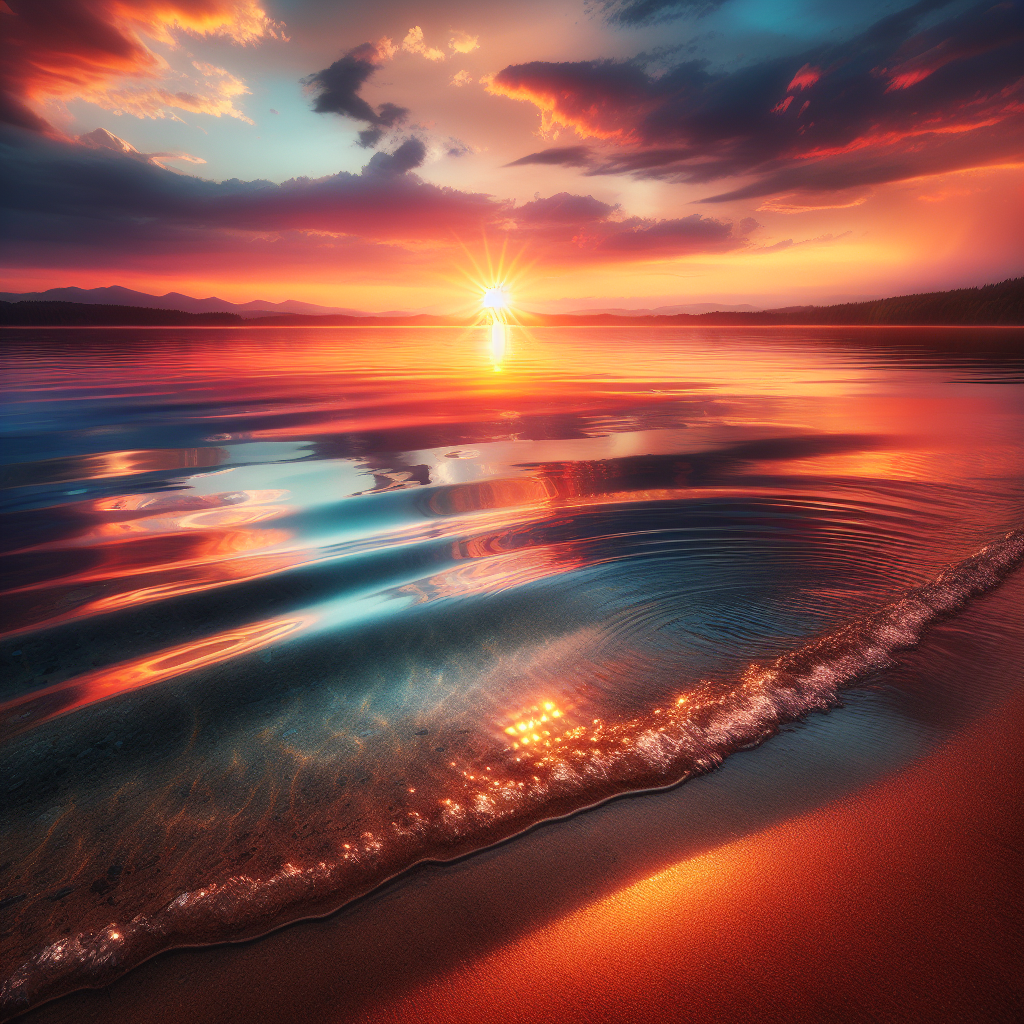 Tranquil Sunset Lakeshore Paint By Diamonds
