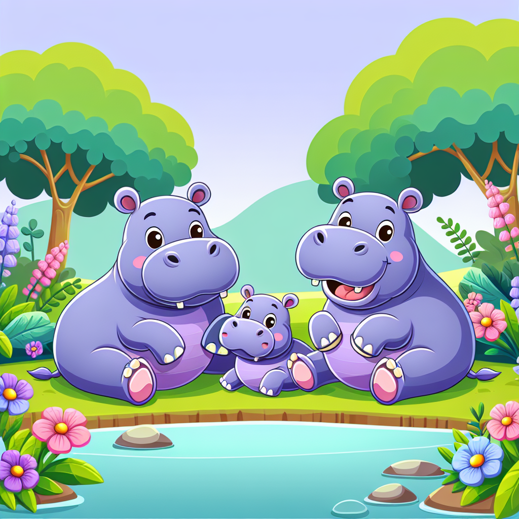 Happy Hippo Family Diamonded Painting Kits