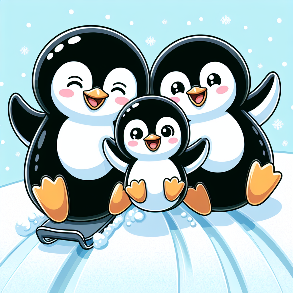 Happy Penguin Family Paint By Diamonds Kits