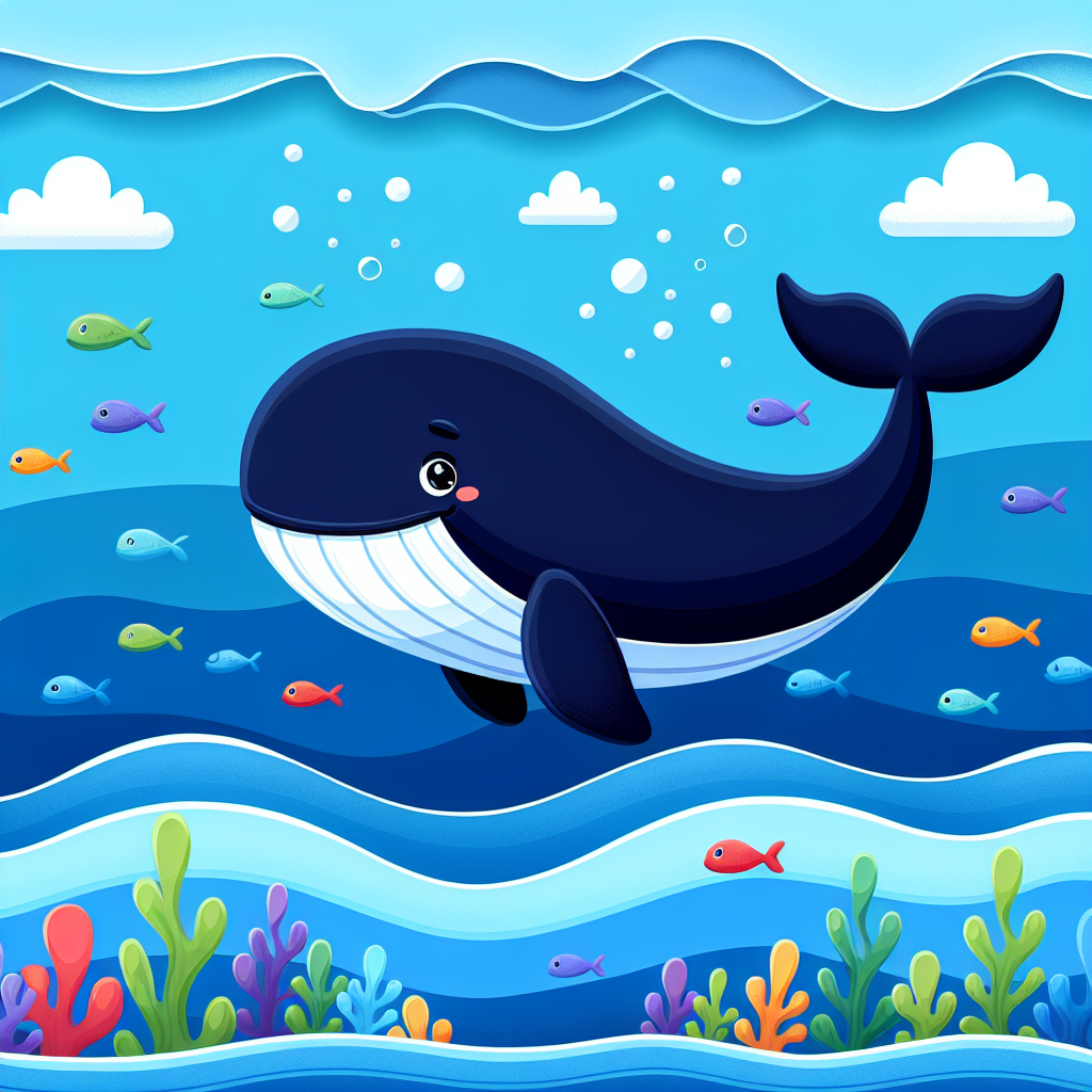 Friendly Ocean Whale Paint By Color