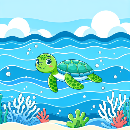 Bold Sea Turtle Paint By Diamonds Art
