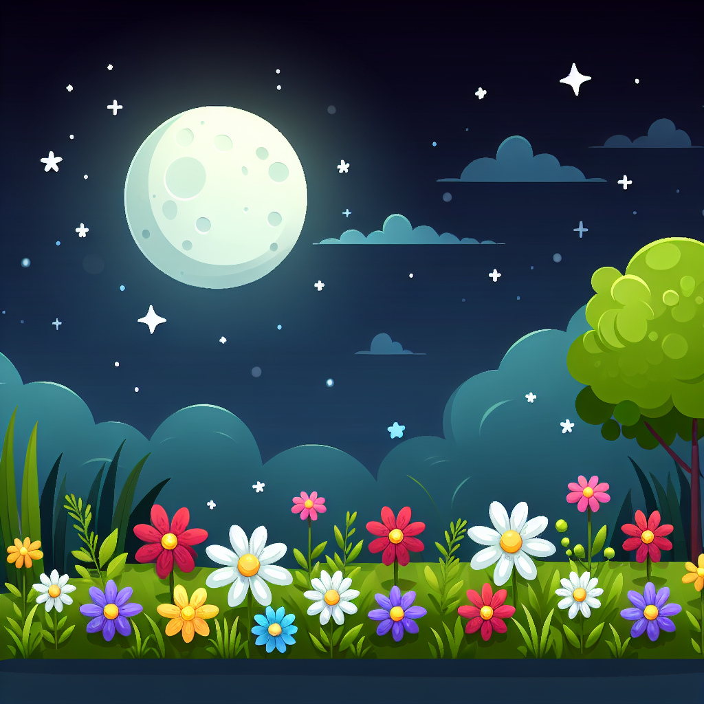 Peaceful Nighttime Meadow Diamonded Painting Kits
