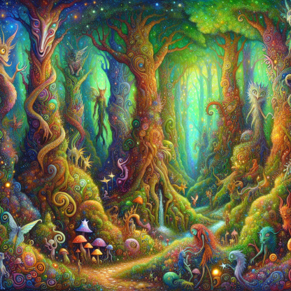 Adventure In Fantasy Forest Painting Diamond Kit