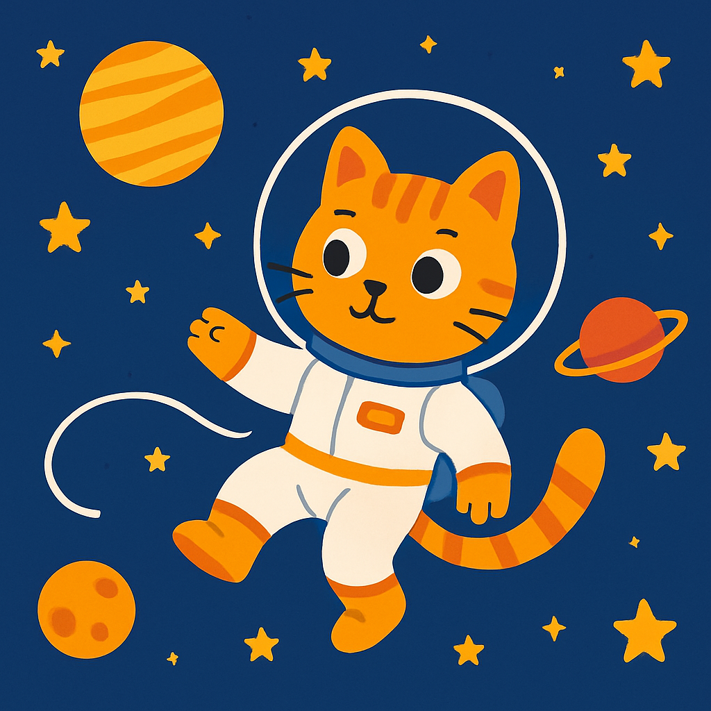 Exploring Outer Space With Cosmo Cat Painting Diamond Kit