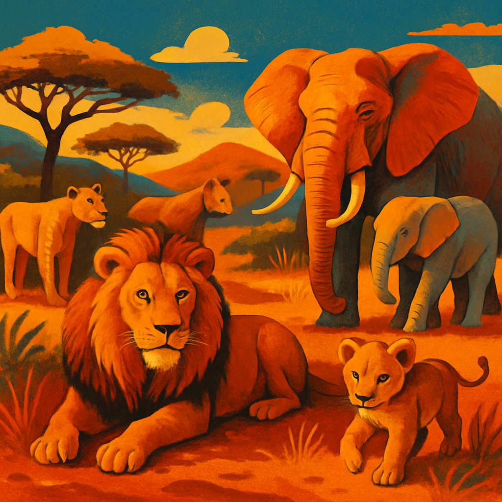 Safari Adventure Tableau Painting Diamond Kit