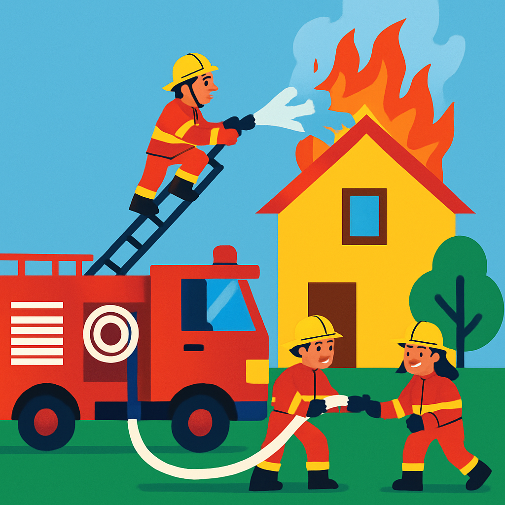 Friendly Fire Truck Rescue Painting Diamond Kit