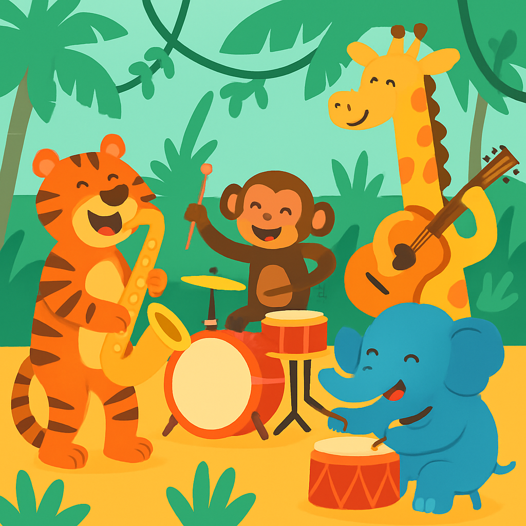 Jungle Safari Animal Band Painting Diamond Kit