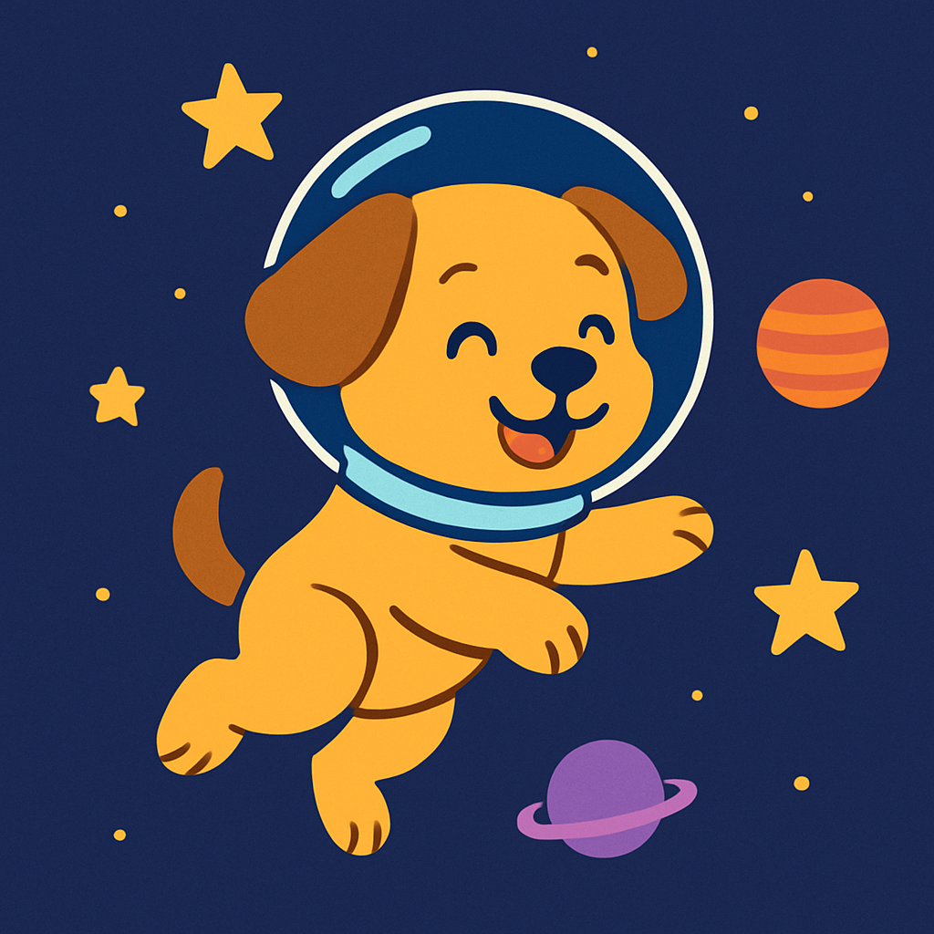 Astronaut Puppy Stardust Mission Painting Diamond Kit