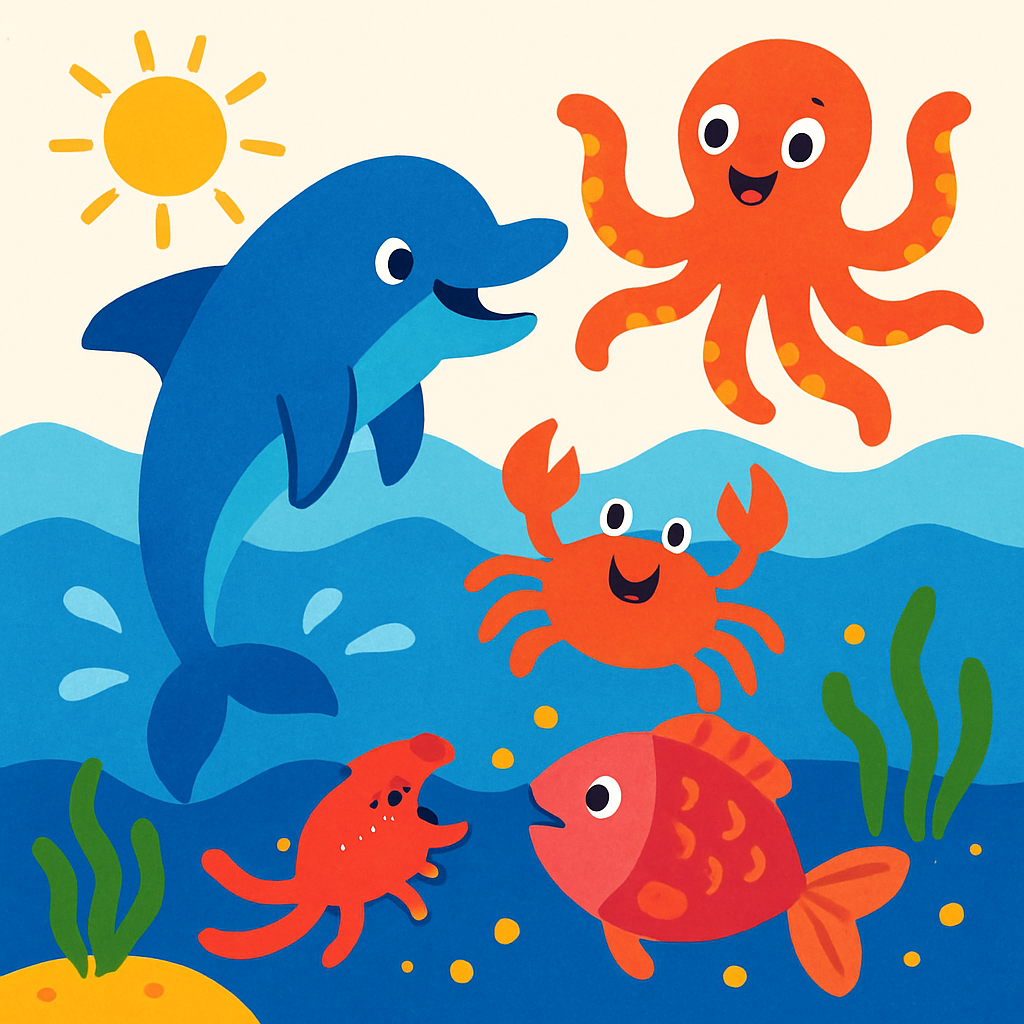 Ocean's Giggle And Splash Painting Diamond Kit