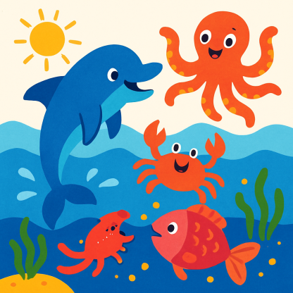 Ocean's Giggle And Splash Painting Diamond Kit