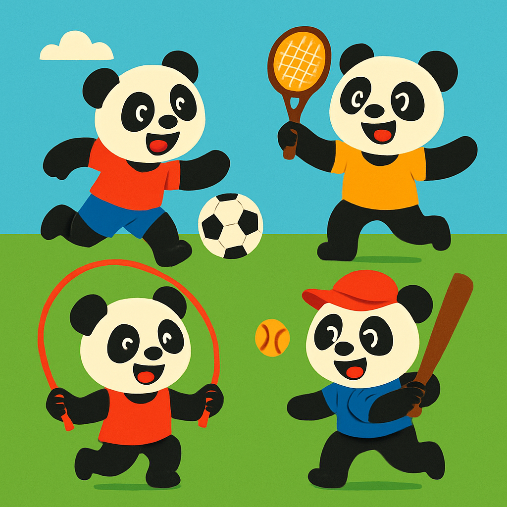 Playful Panda Sports Day Painting Diamond Kit