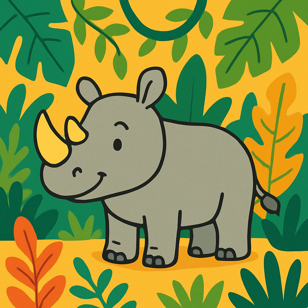 Jungle Safari Rhino Adventure Painting Diamond Kit