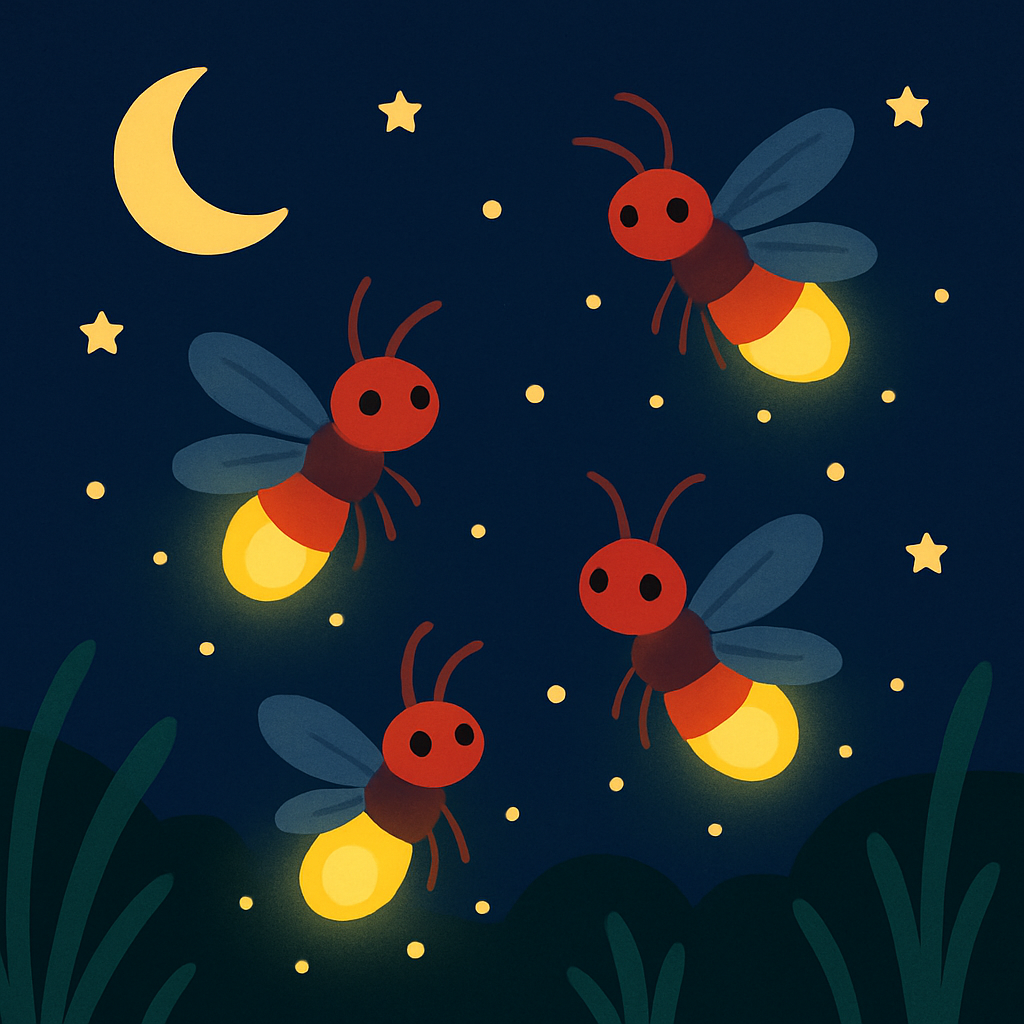 Cheerful Firefly Night Painting Diamond Kit