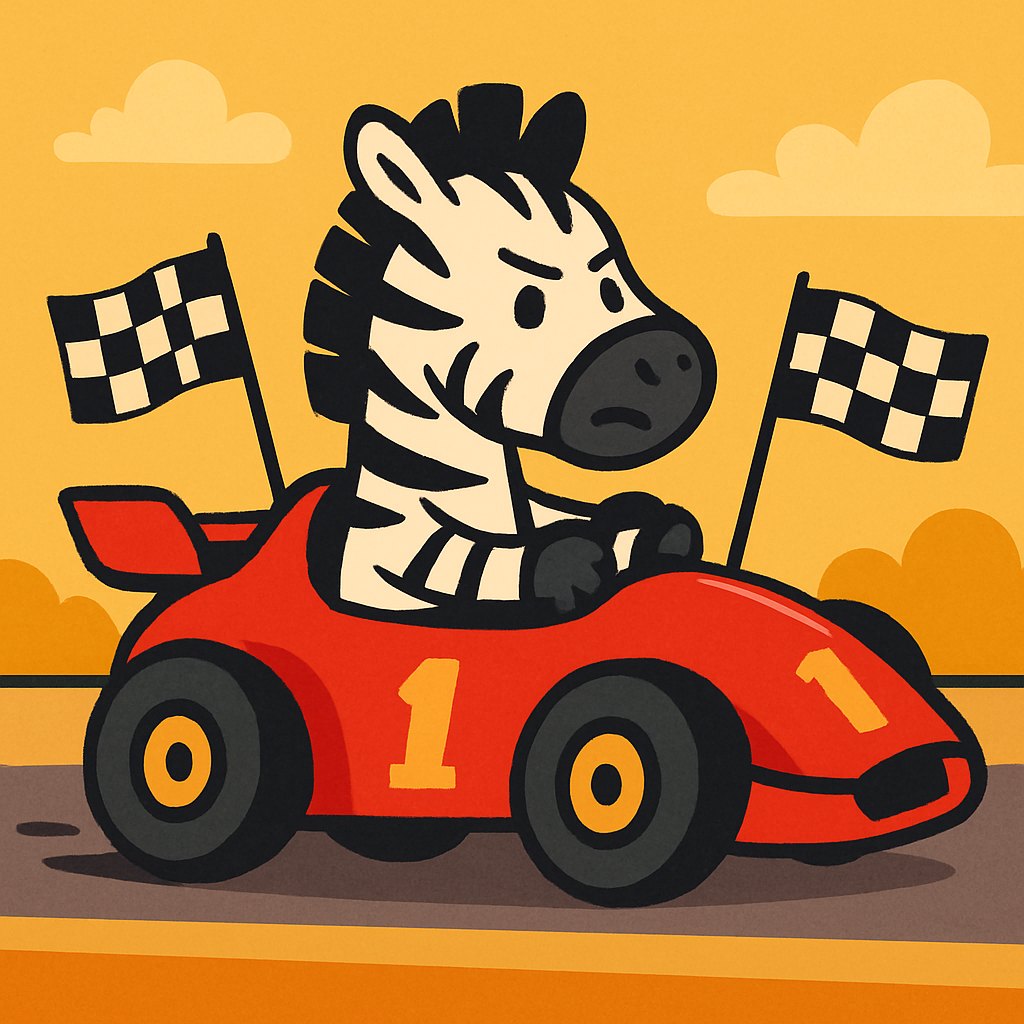 Racecar Zebra Speed Painting Diamond Kit