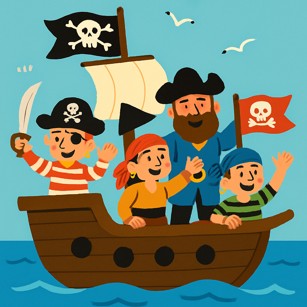 Playful Pirate Ship Ride Painting Diamond Kit