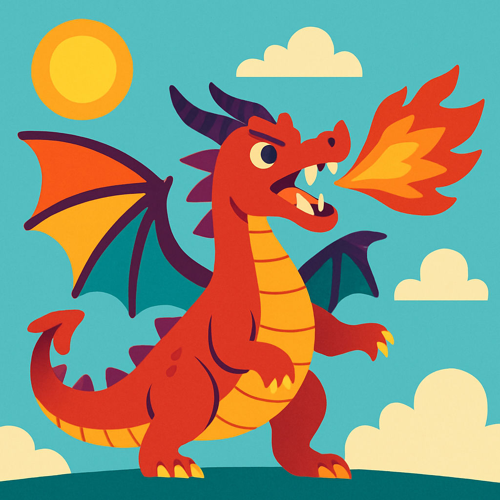 Magical Fire-Breathing Dragon Painting Diamond Kit