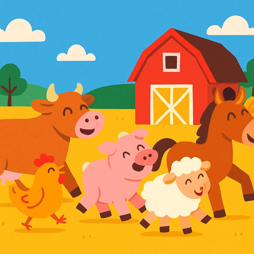 Friendly Barnyard Parade Painting Diamond Kit