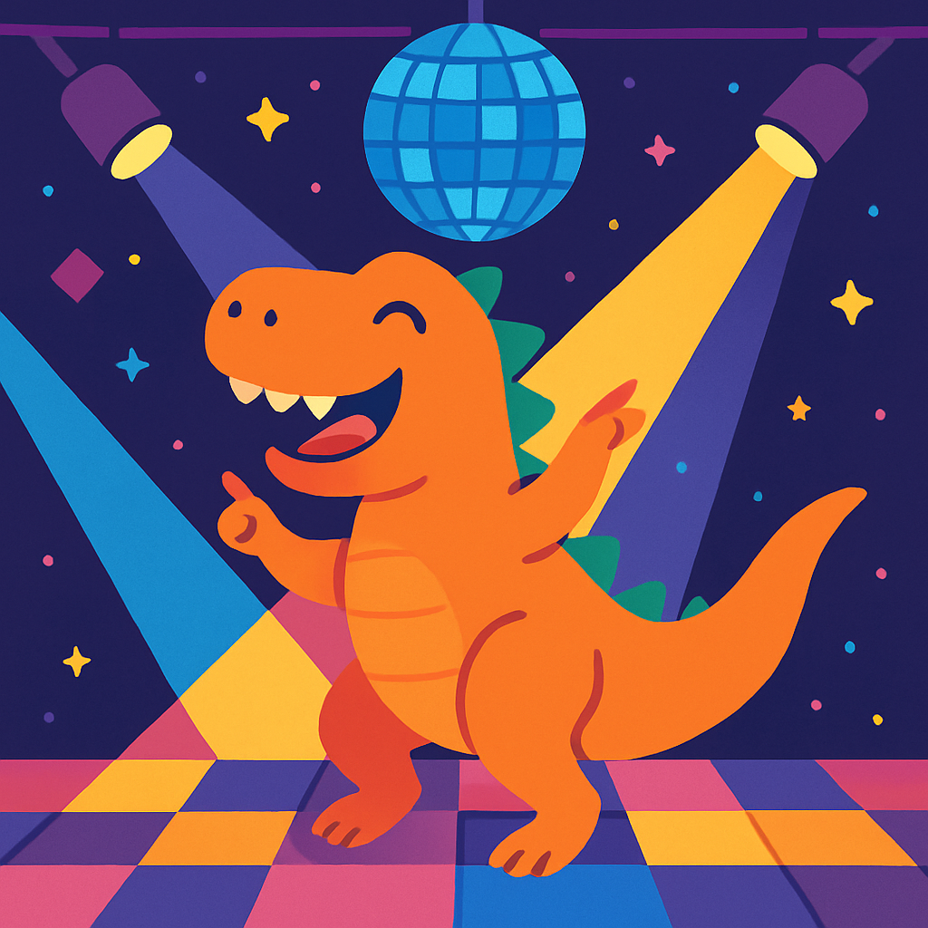Funky Dinosaur Disco Painting Diamond Kit