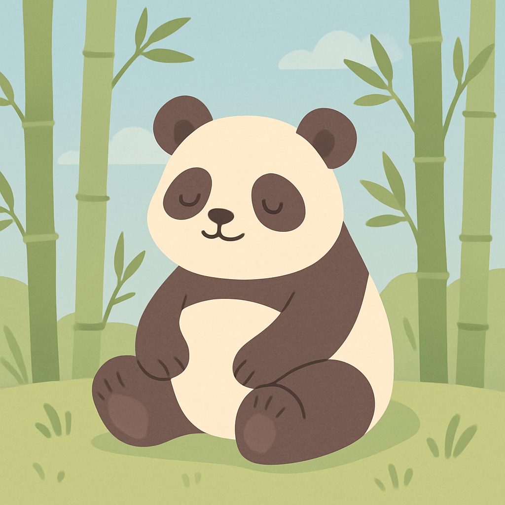 Cuddly Panda In Bamboo Forest Painting Diamond Kit