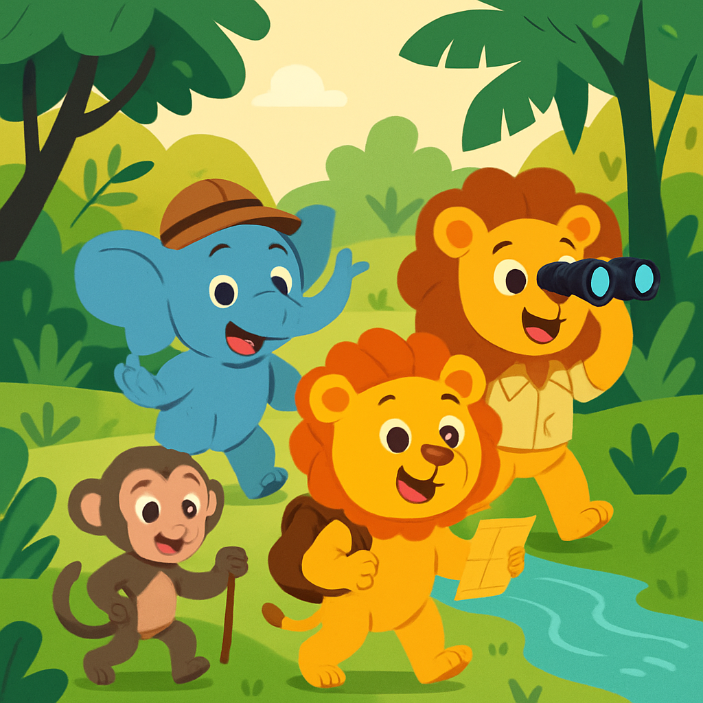 Joyful Jungle Safari Exploration Painting Diamond Kit