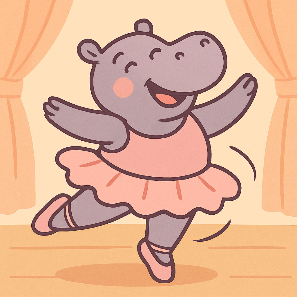 Ballet Hippo Elegance Painting Diamond Kit