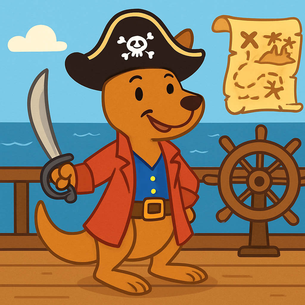 Pirate Kangaroo Quest Painting Diamond Kit