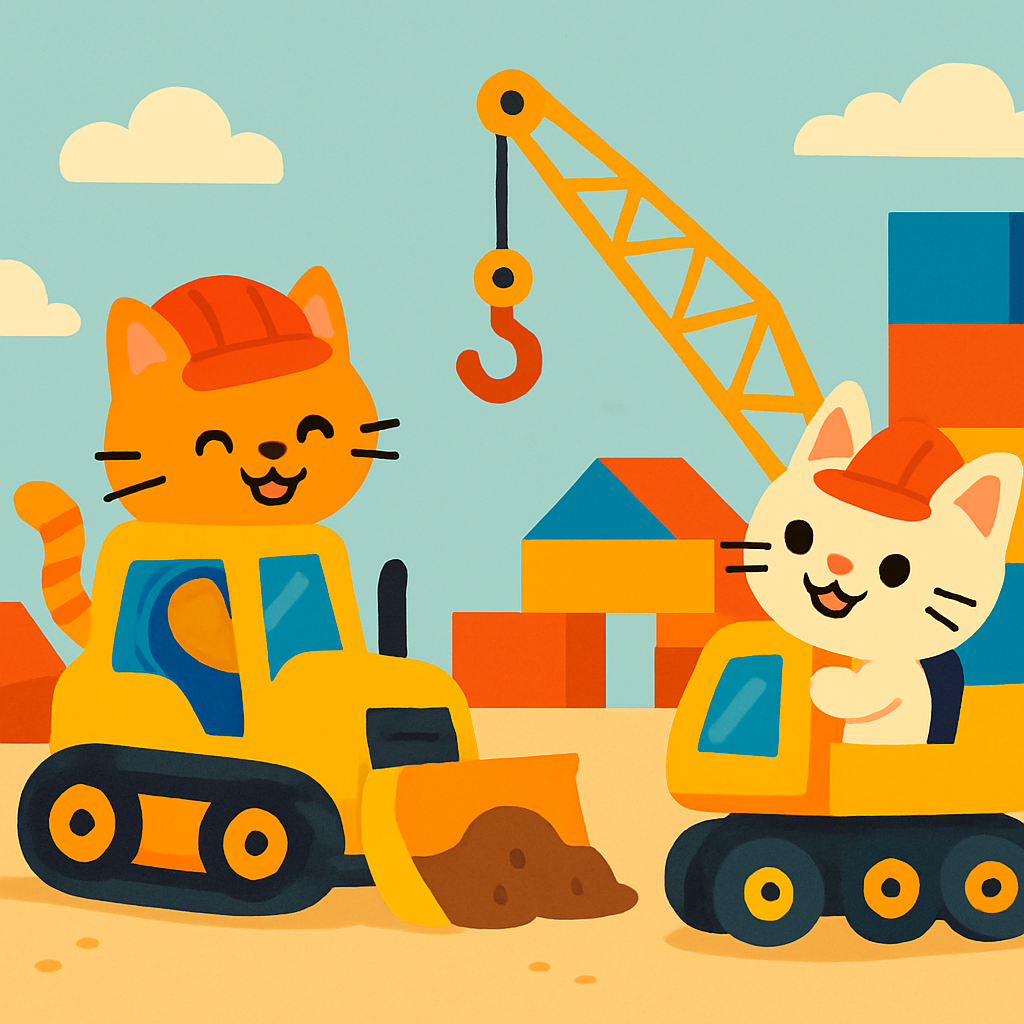 Construction Kitty Builders Painting Diamond Kit