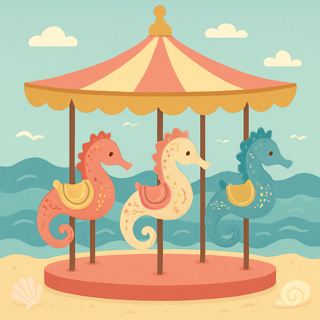 Seaside Seahorse Carousel Painting Diamond Kit