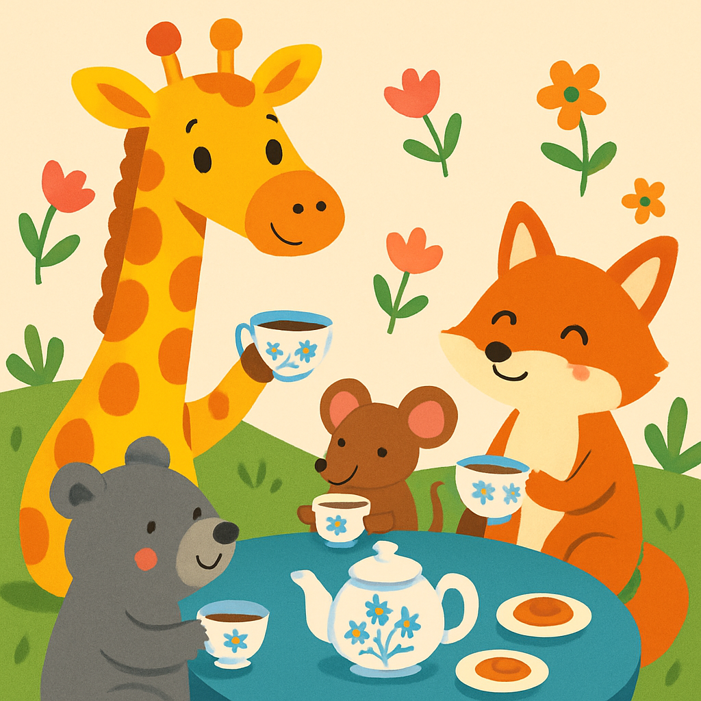 Giraffe's Tall Tale Tea Party Painting Diamond Kit