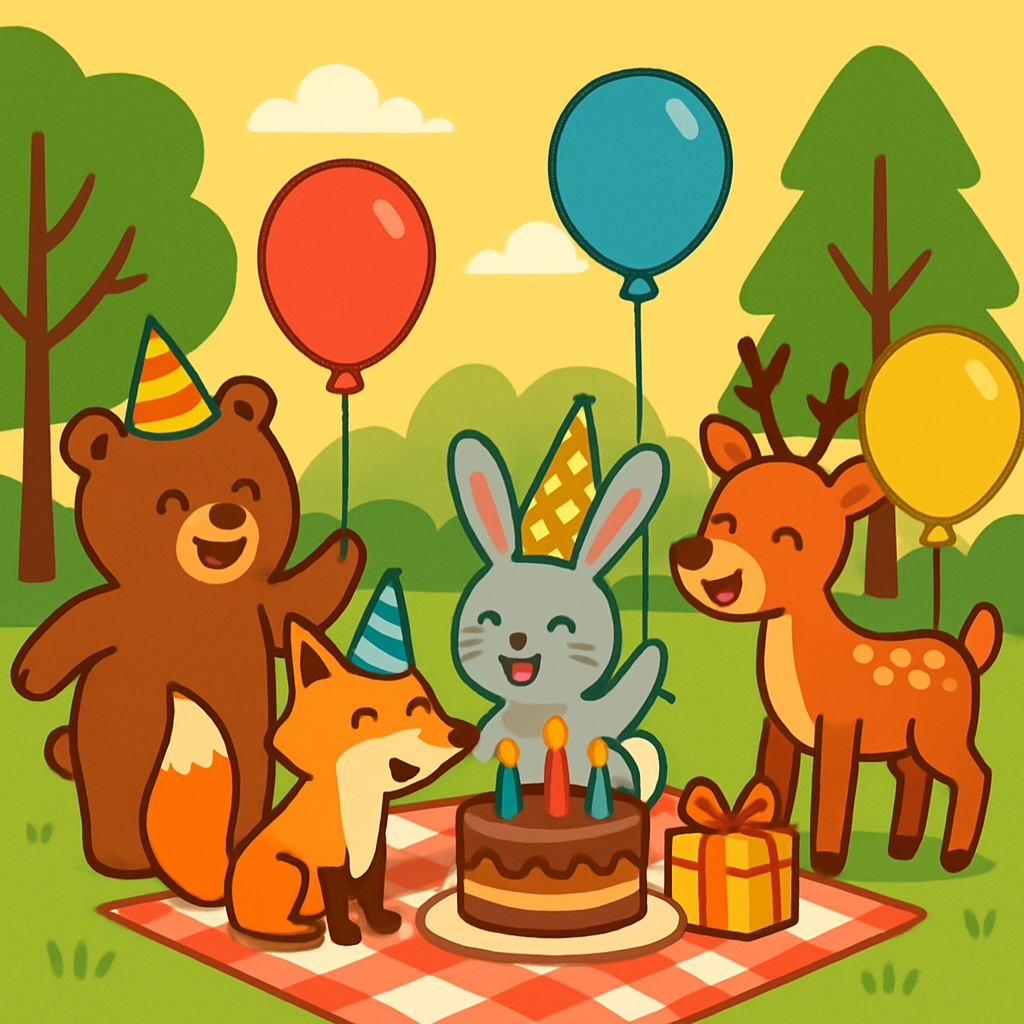 Forest Creatures' Birthday Bash Painting Diamond Kit