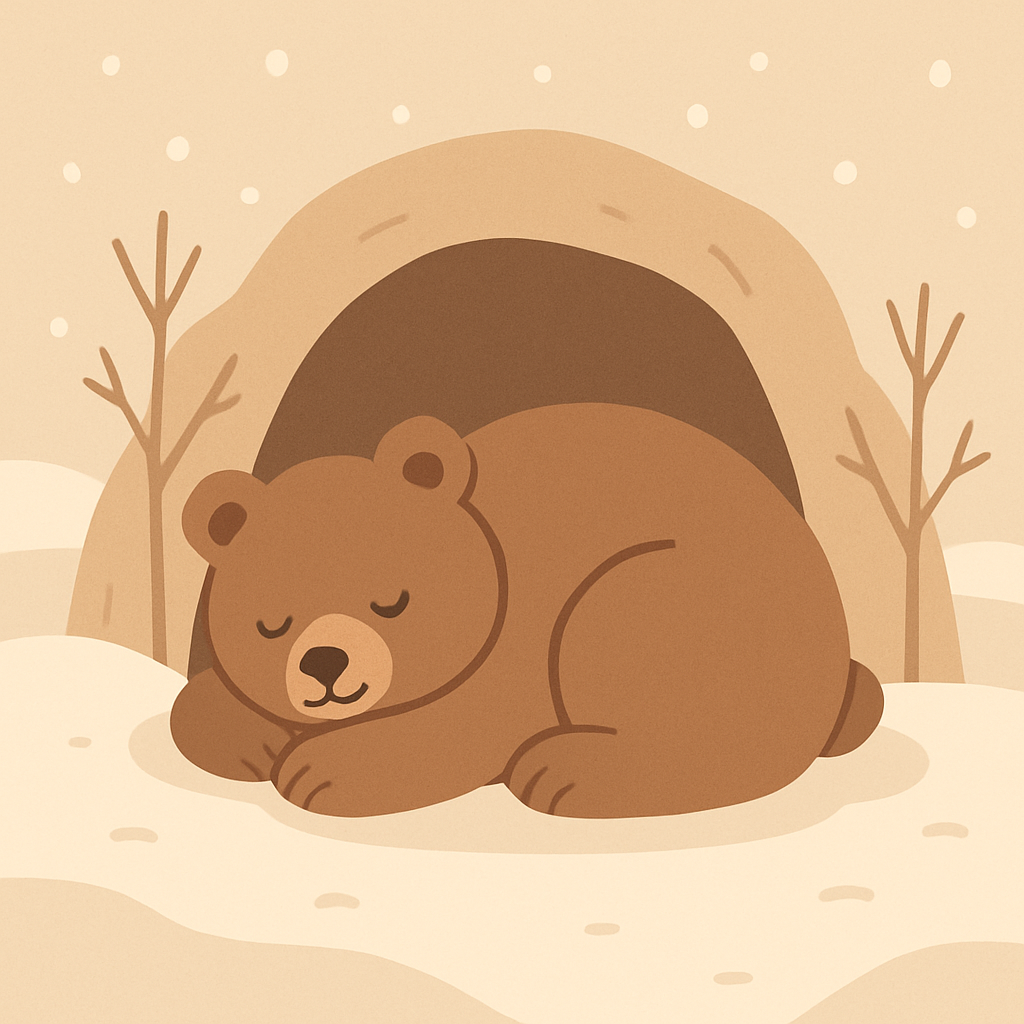 Cuddly Bear Winter Hibernation Painting Diamond Kit
