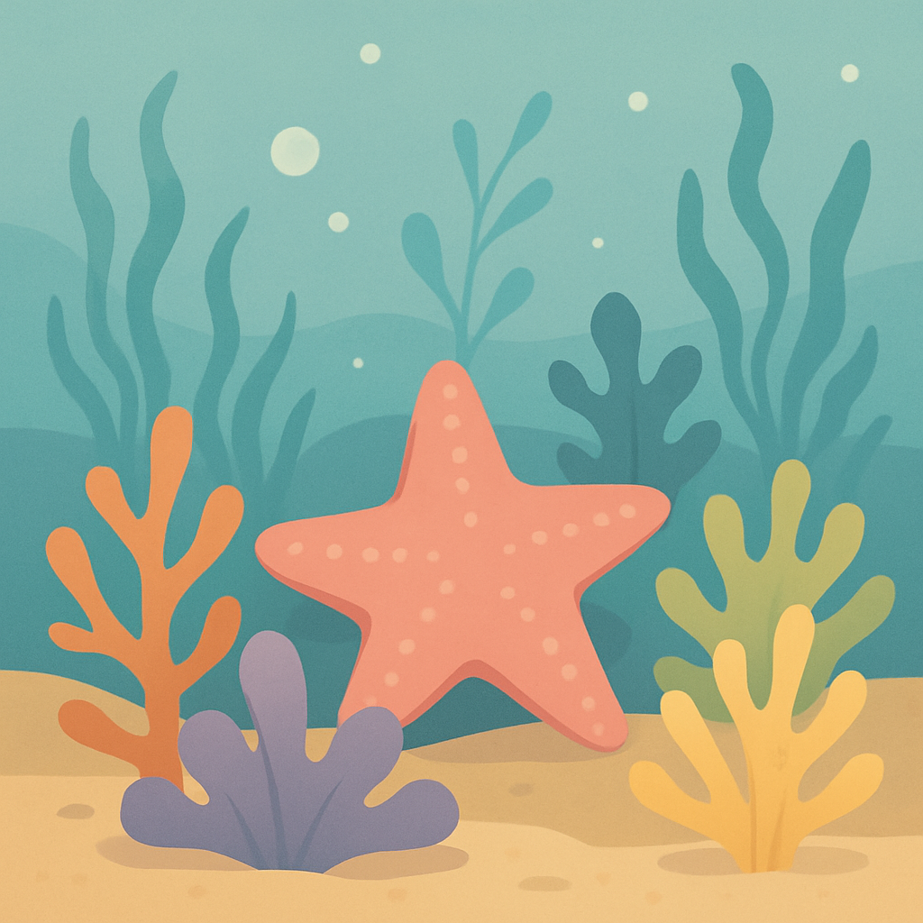 Undersea Garden With Starfish Painting Diamond Kit
