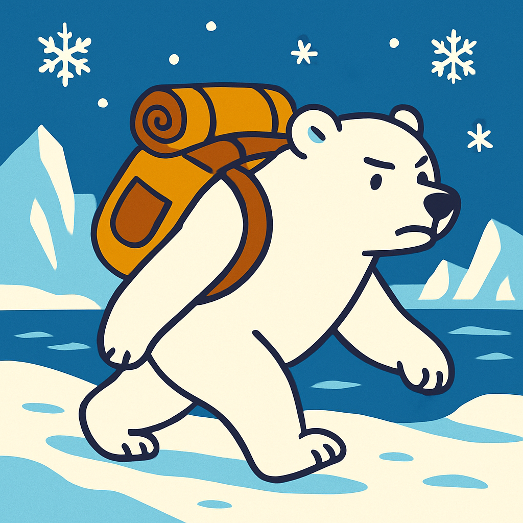 Polar Bear Snowy Expedition Painting Diamond Kit