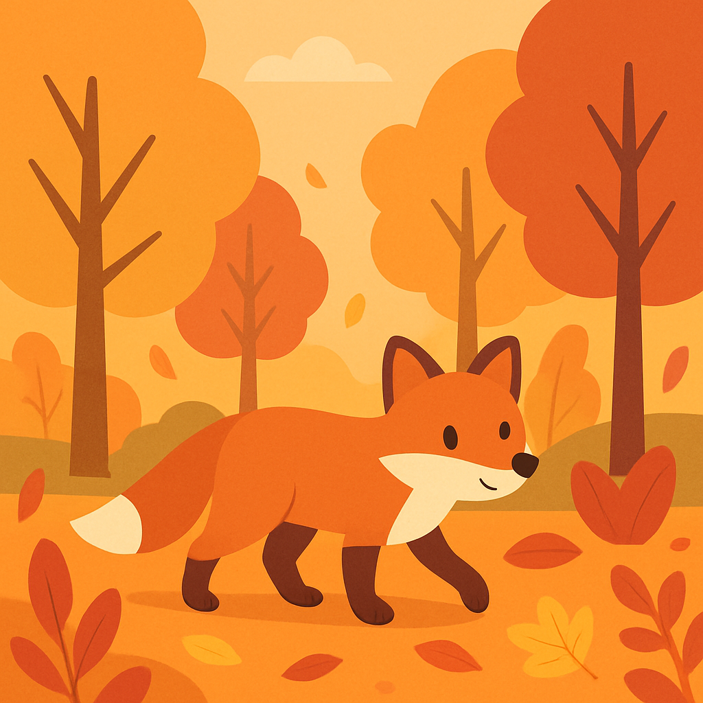 Woodland Fox's Autumn Stroll Painting Diamond Kit