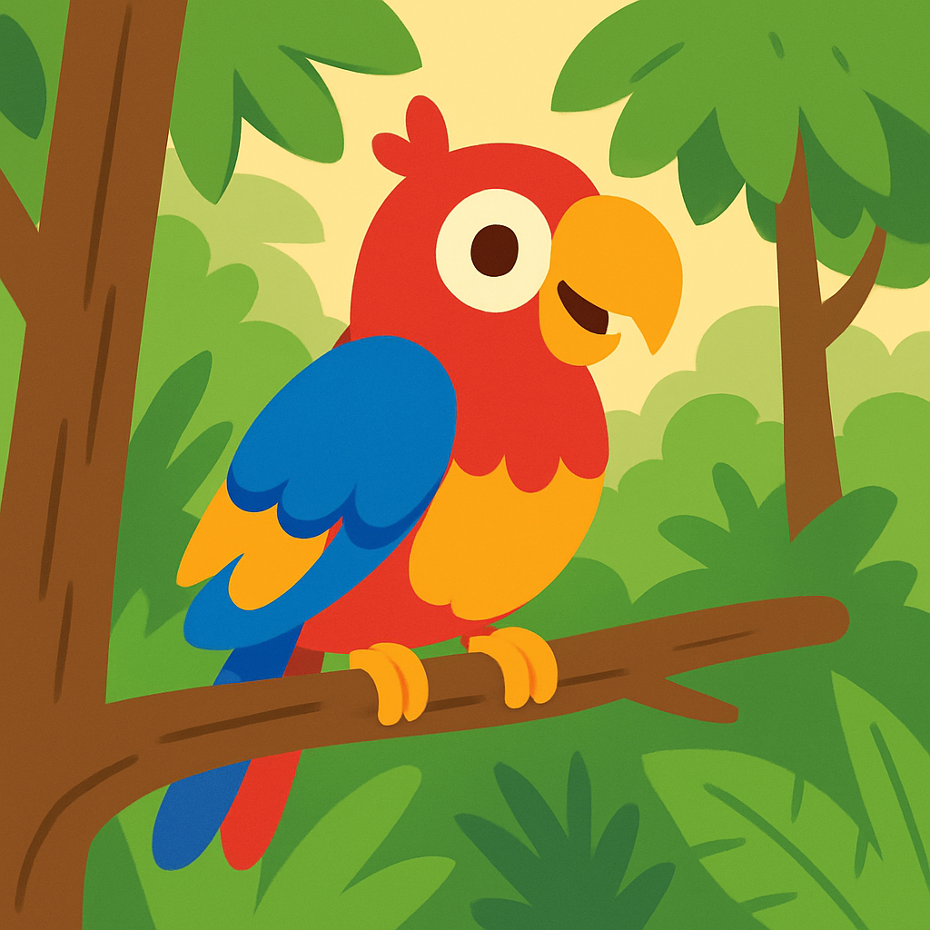 Cheerful Parrot Jungle Talk Paint By Diamonds Kits