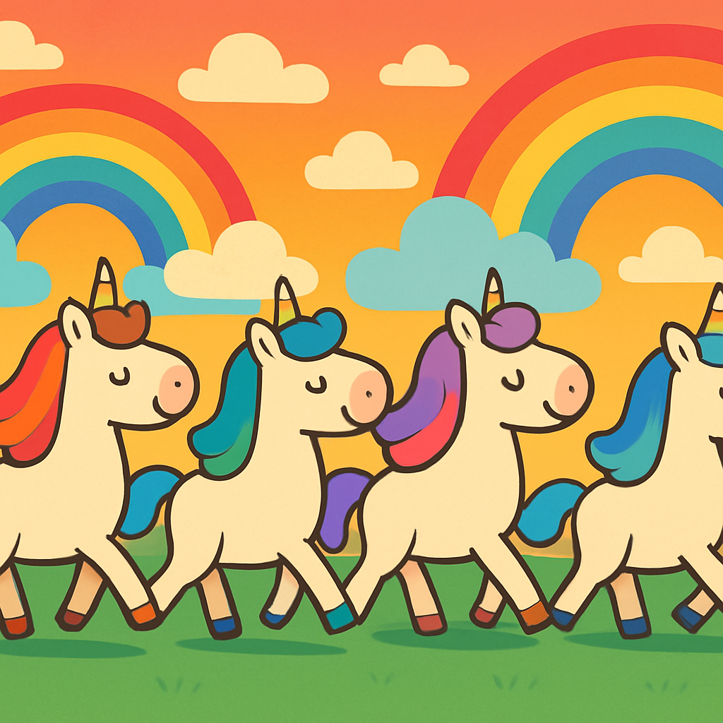 Friendly Unicorn Parade DIY Paint By Diamonds