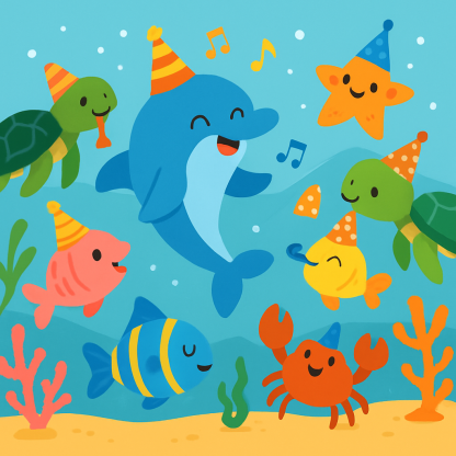 Ocean Friends Party DIY Paint By Diamonds