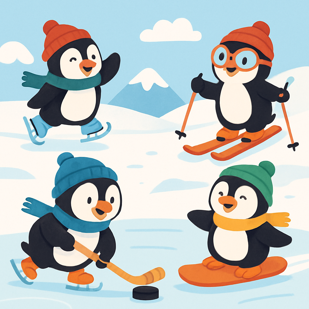Sporty Penguins Paint By Diamond