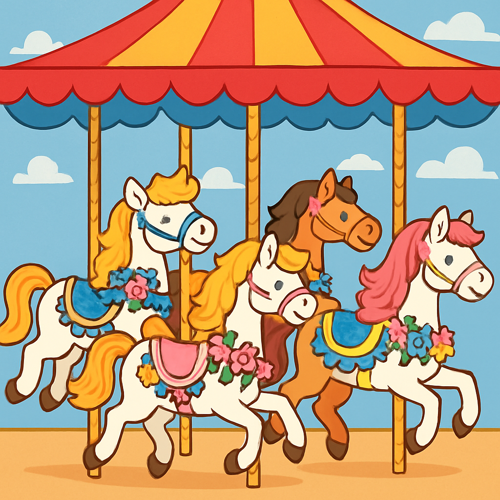 Charming Carousel Horses Paint By Diamond