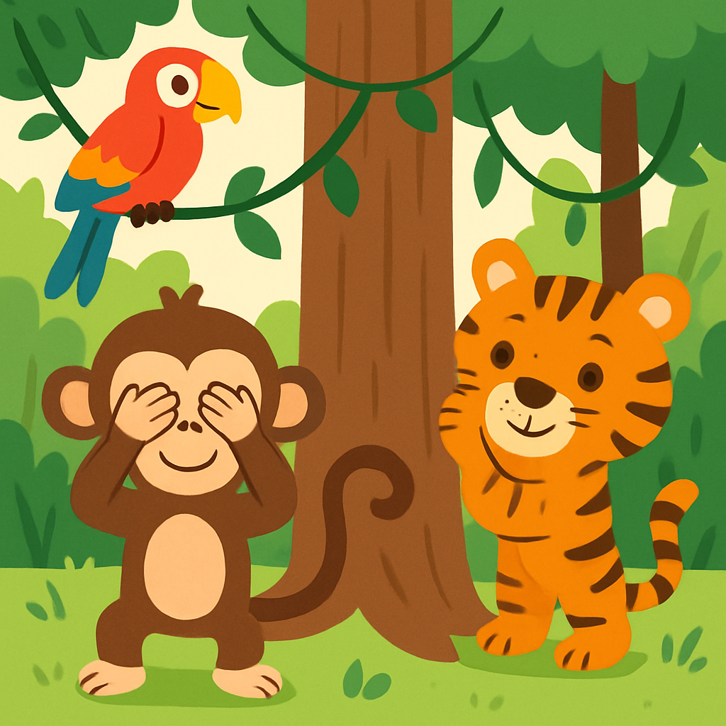 Jungle Animal Hide-and-Seek DIY Paint By Diamonds