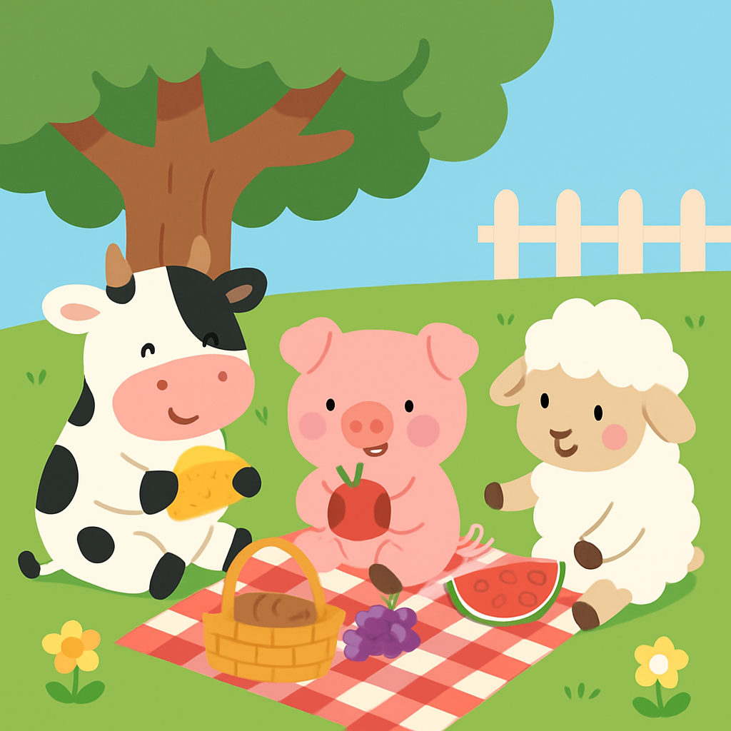 Farmyard Friends Picnic DIY Paint By Diamonds