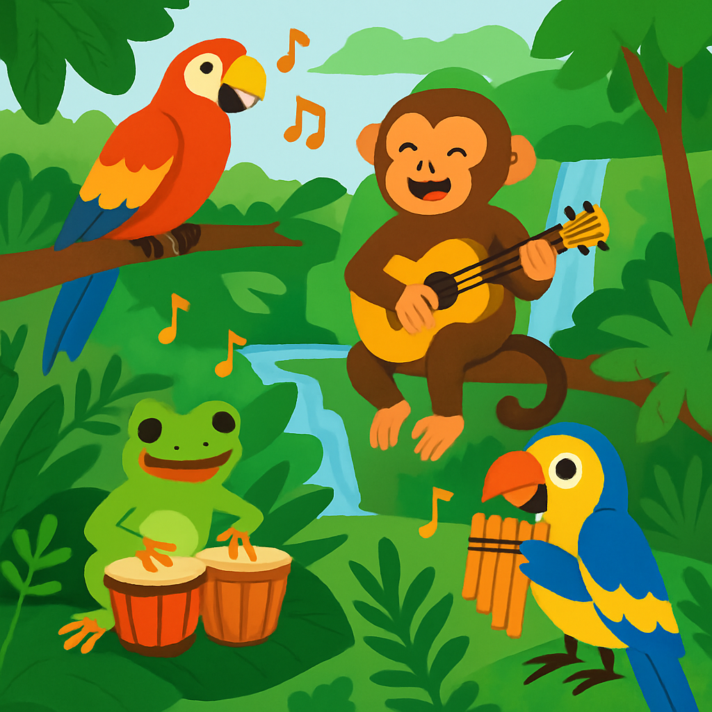 Rainforest Animal Symphony DIY Paint By Diamonds