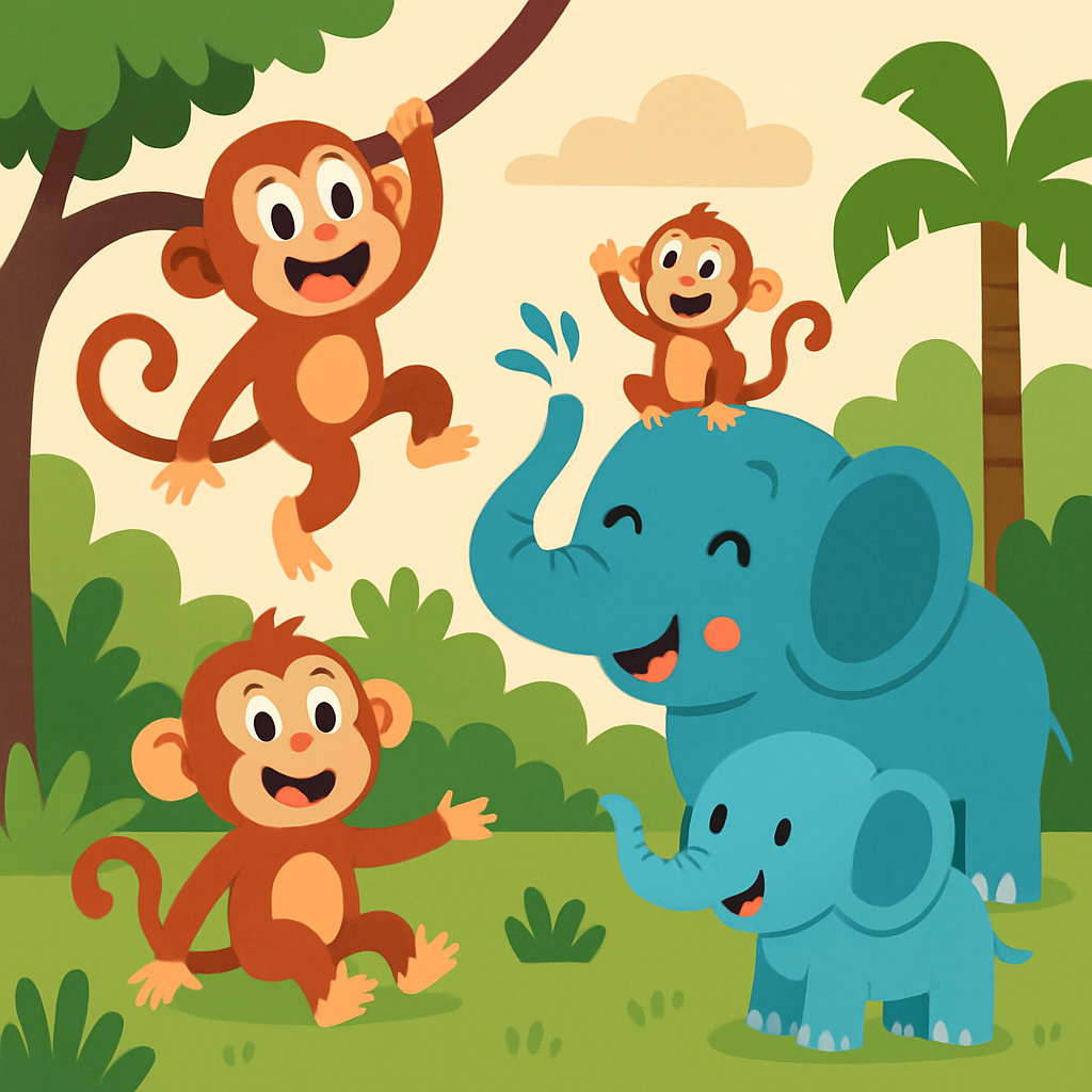 Hilarious Jungle Antics DIY Paint By Diamonds