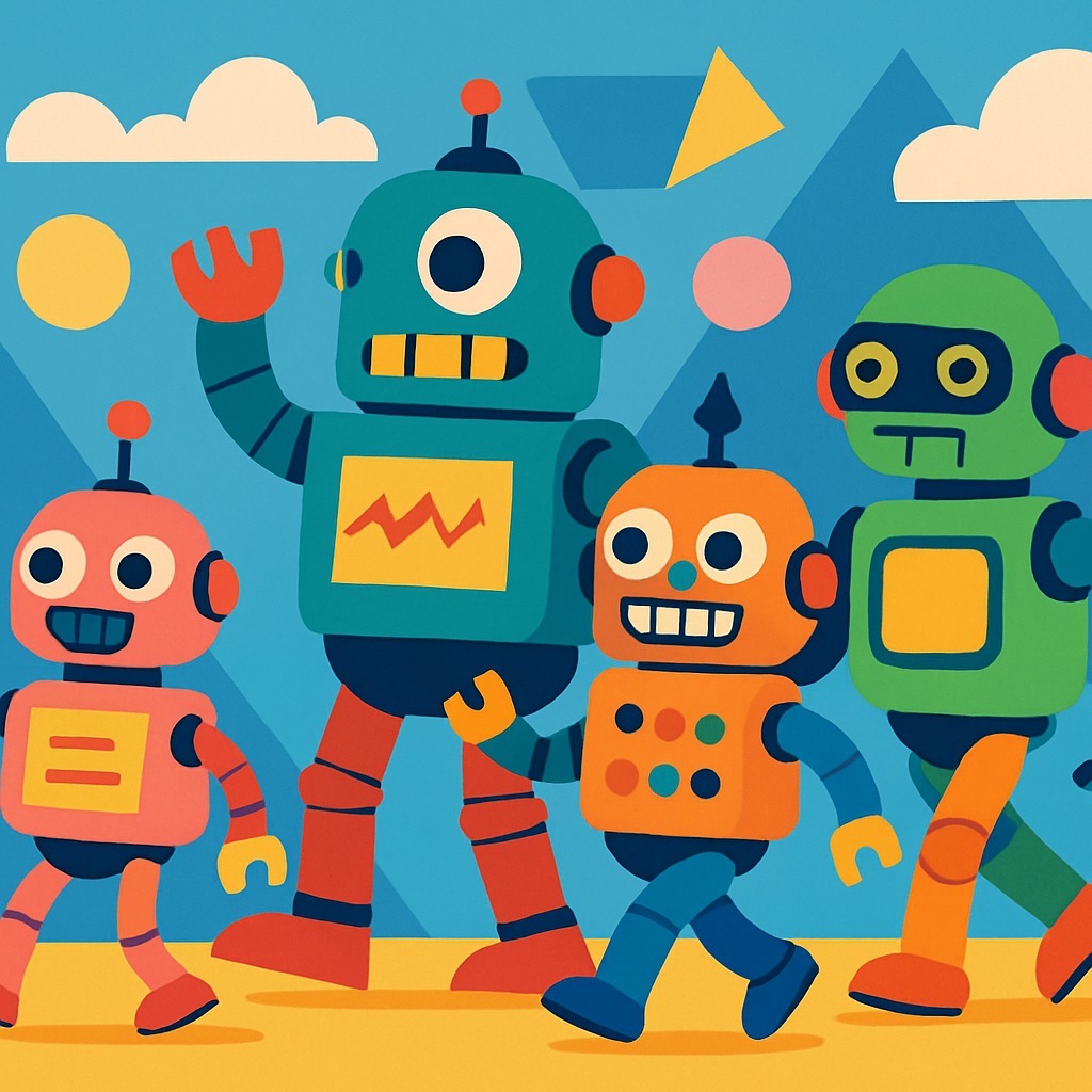 Funky Robot Parade Paint By Diamonds Art