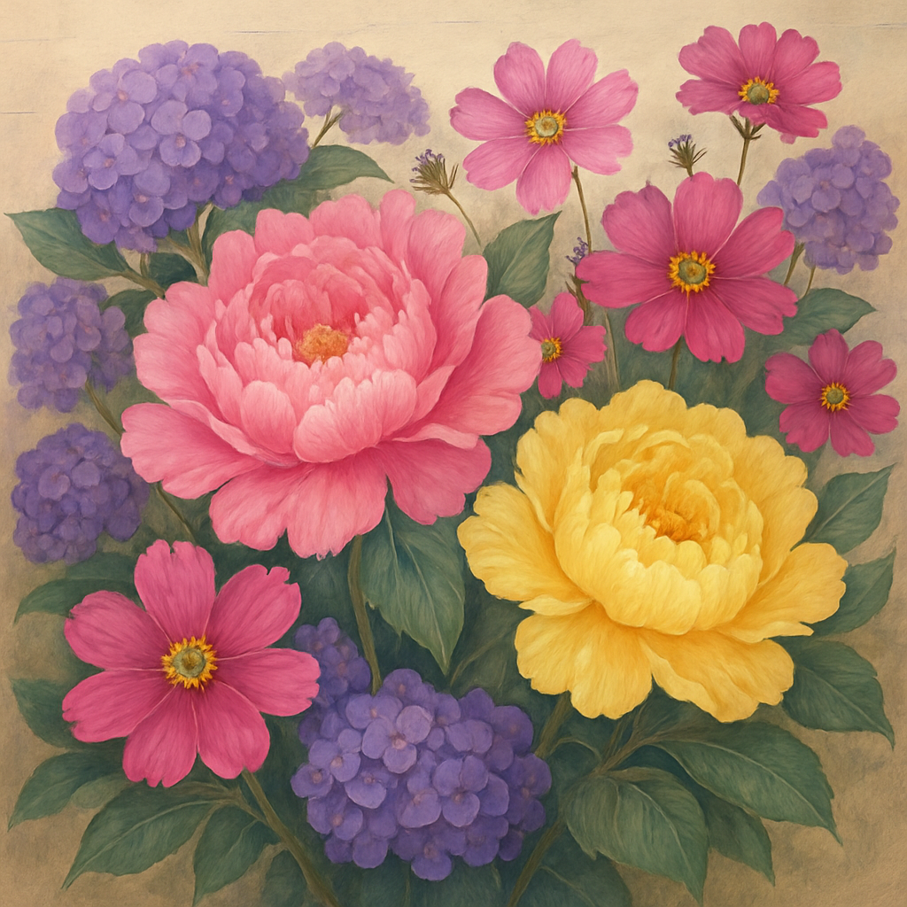 Flower Symphony Mural DIY Paint By Diamonds