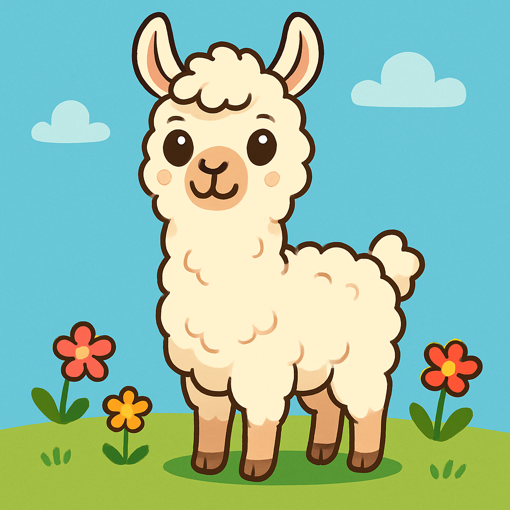 Adorable Llama Paint By Color