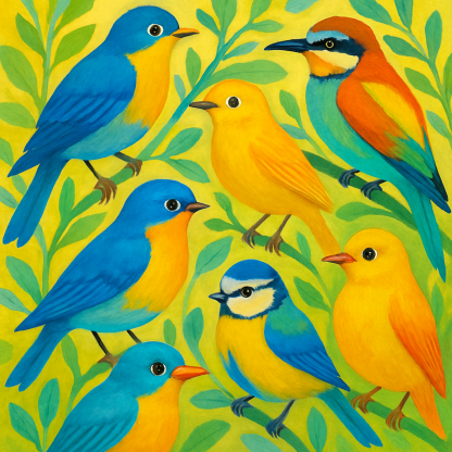Birdsong Melody Canvas DIY Paint By Diamonds