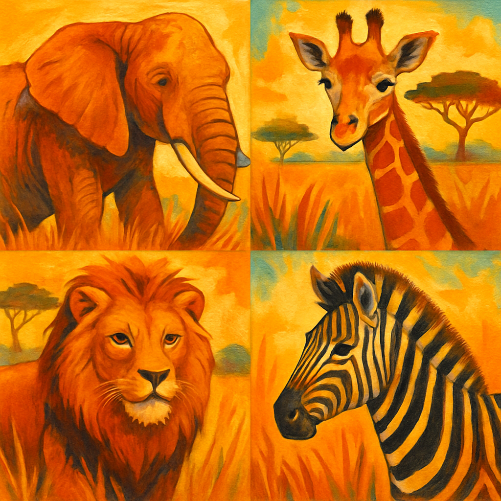 Safari Adventure Collage DIY Paint By Diamonds