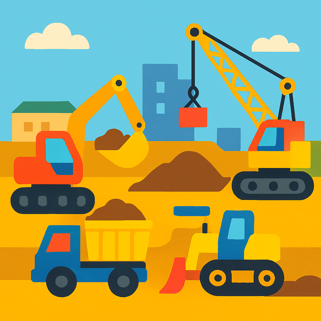 Construction Site Adventure: Busy Diggers Paint By Diamonds